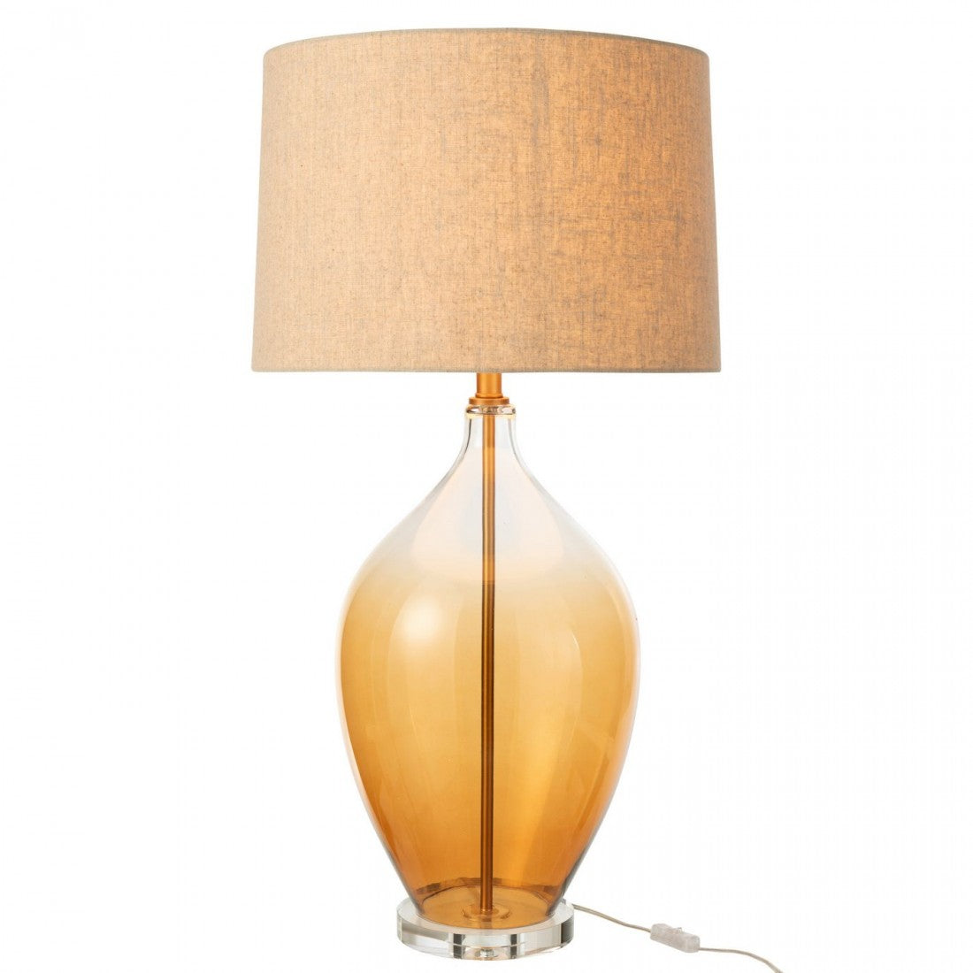 Lamp Glas Amber - Tafellamp - J-Line - livinglovely.nl