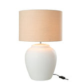 Lamp Meli + Kap Keramiek Linnen Wit Large J-Line