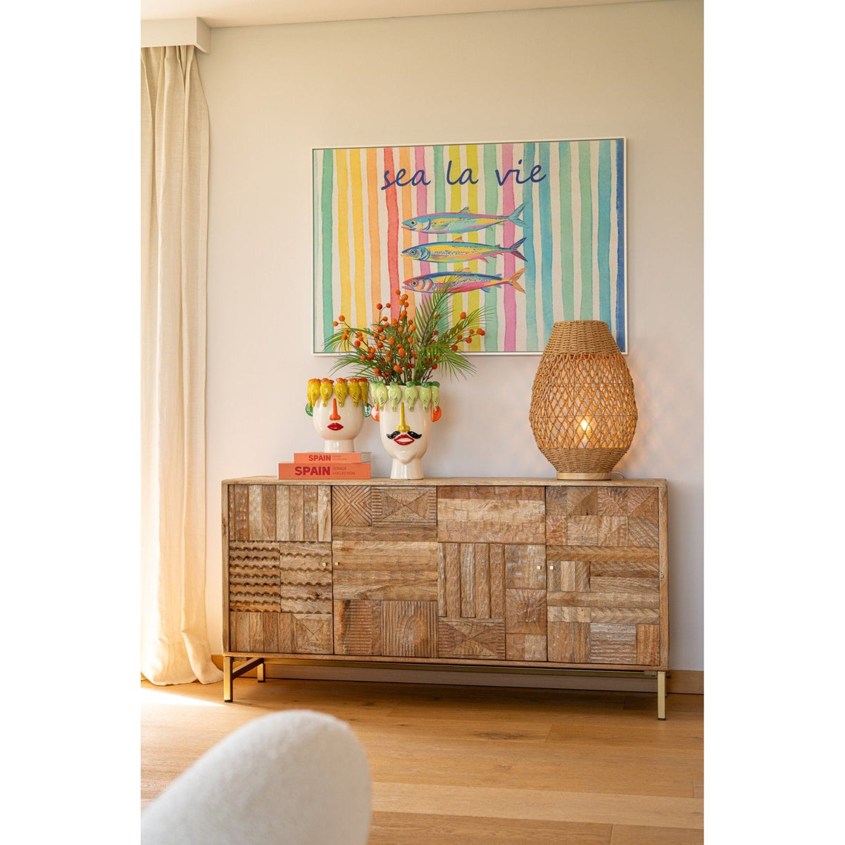 Lamp Metaal Getwist Donker Naturel Large