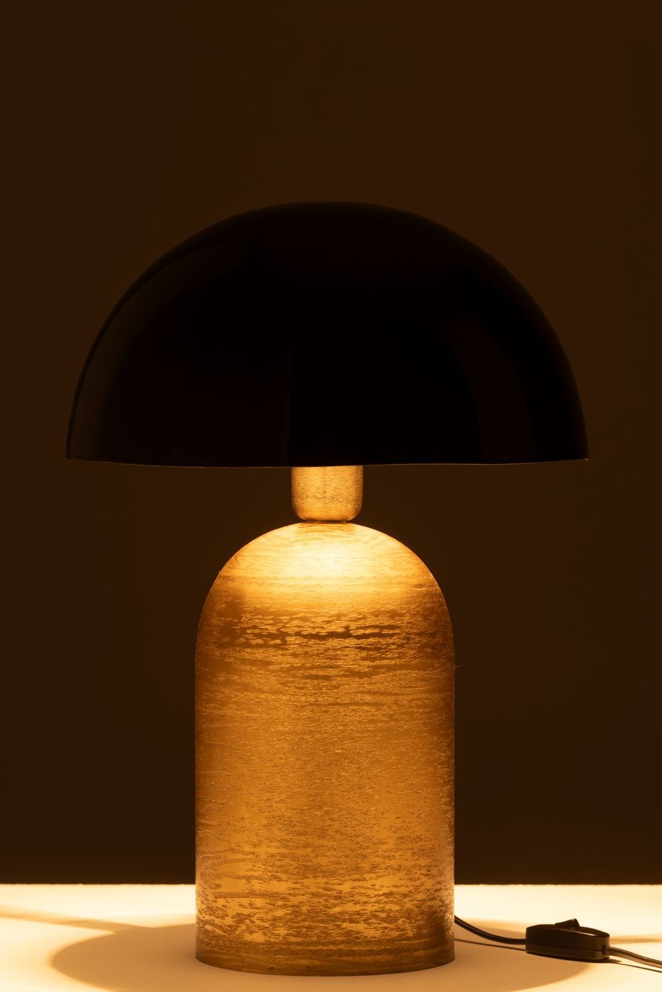 Lamp Mush Metaal Goud/Zwart - Tafellamp - J-Line - livinglovely.nl