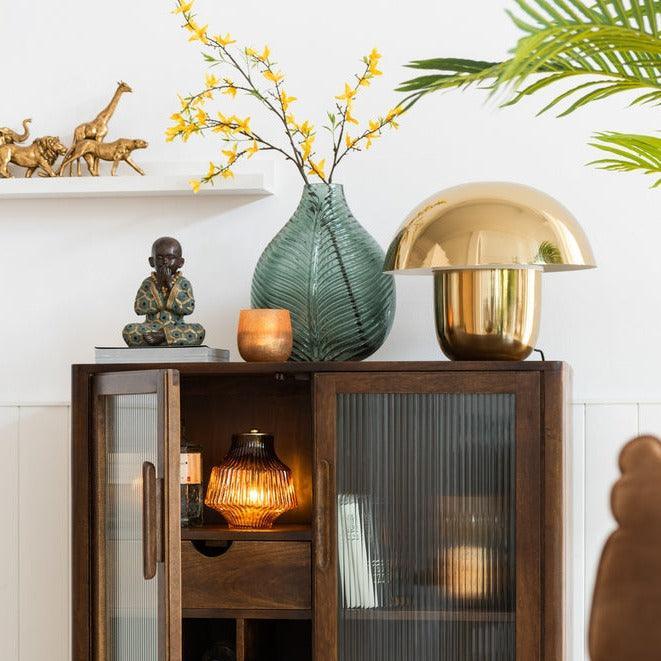 Lamp Mushroom Ijzer Goud Large - Tafellamp - J-Line - livinglovely.nl