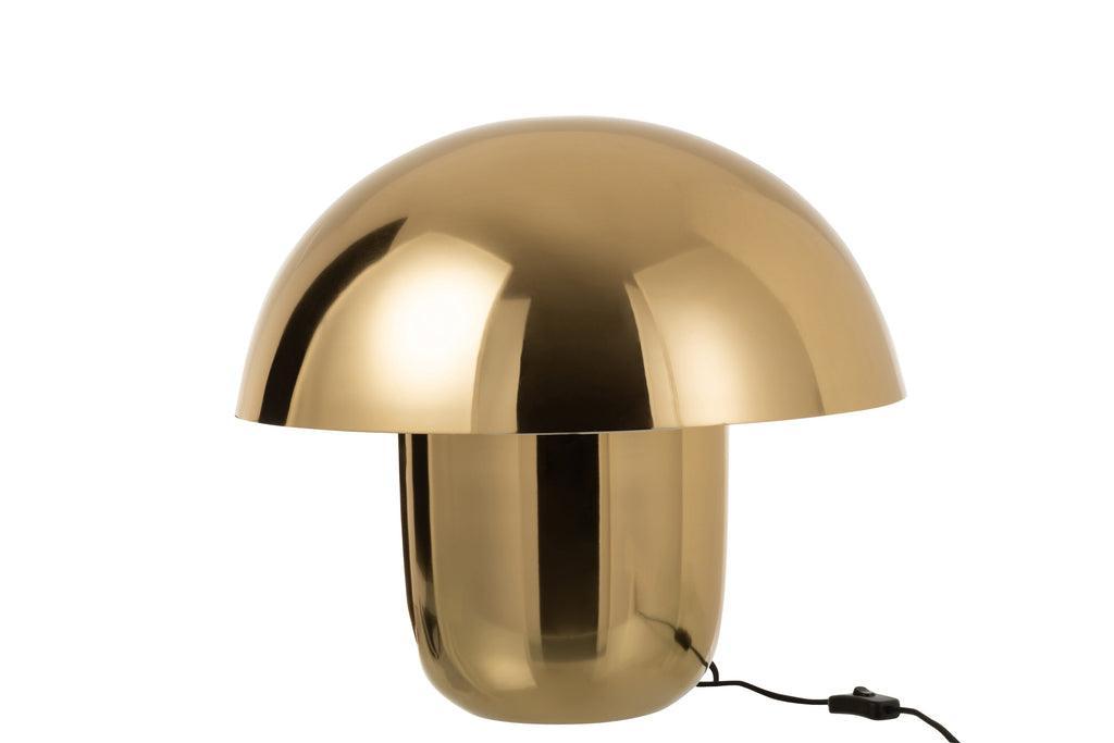 Lamp Mushroom Ijzer Goud Large , Tafellamp , J-Line , livinglovely.nl