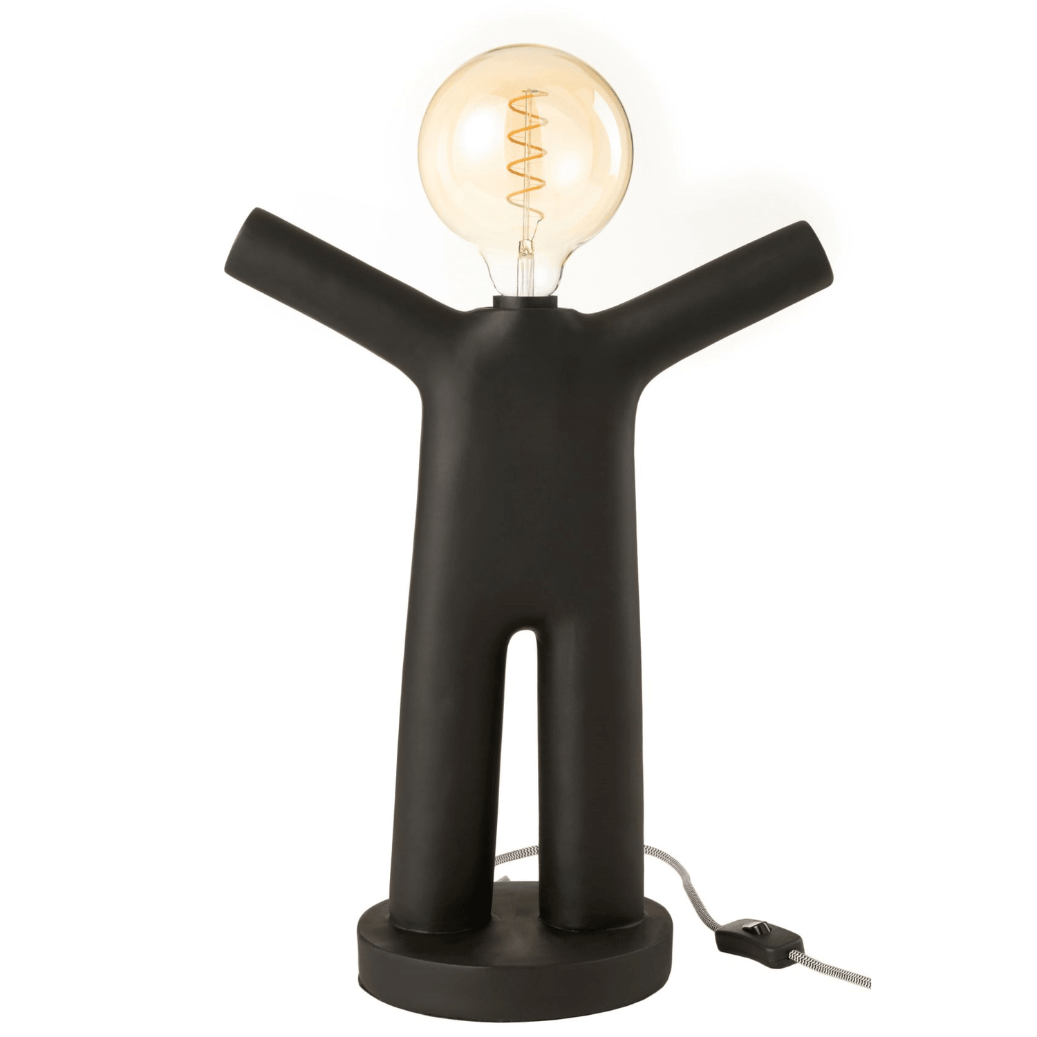 Lamp P'tit Maurice Poly Black , Tafellamp , J-Line , livinglovely.nl