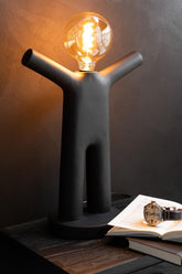 Lamp P'tit Maurice Poly Black , Tafellamp , J-Line , livinglovely.nl