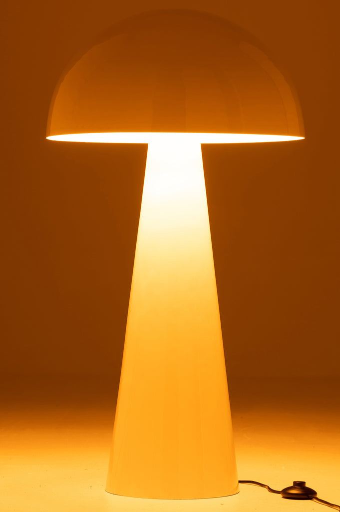 Lamp Paddenstoel Metaal Blinkend Wit Extra Large - Tafellamp - J-Line - livinglovely.nl
