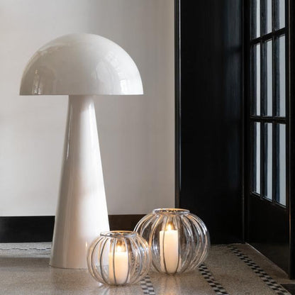 Lamp Paddenstoel Metaal Blinkend Wit Extra Large - Tafellamp - J-Line - livinglovely.nl