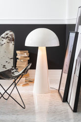 Lamp Paddenstoel Metaal Blinkend Wit Extra Large - Tafellamp - J-Line - livinglovely.nl
