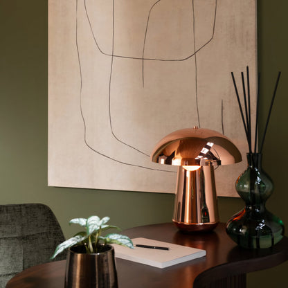 Lamp Paddenstoel Metaal Koper - Tafellamp - J-Line - livinglovely.nl