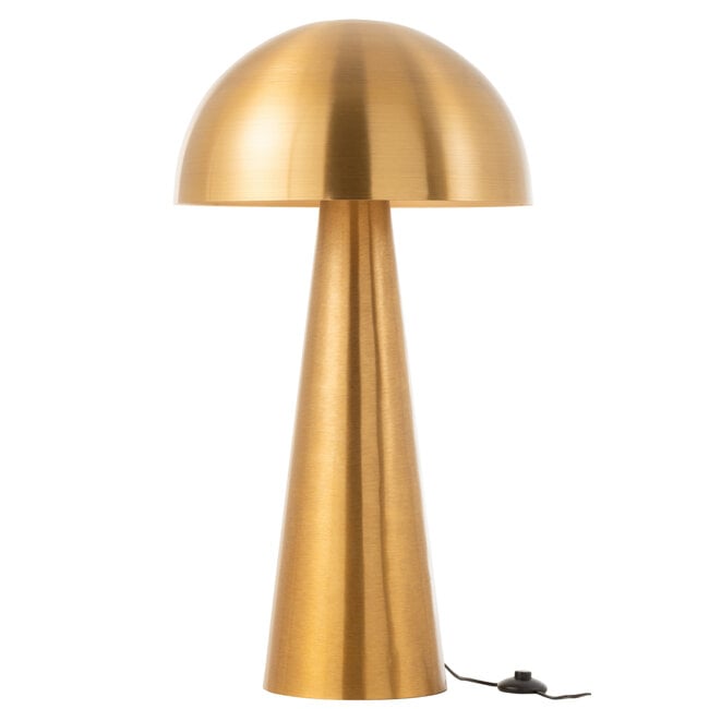 Lamp Paddenstoel Metaal Mat Goud Extra Large - Tafellamp - J-Line - livinglovely.nl