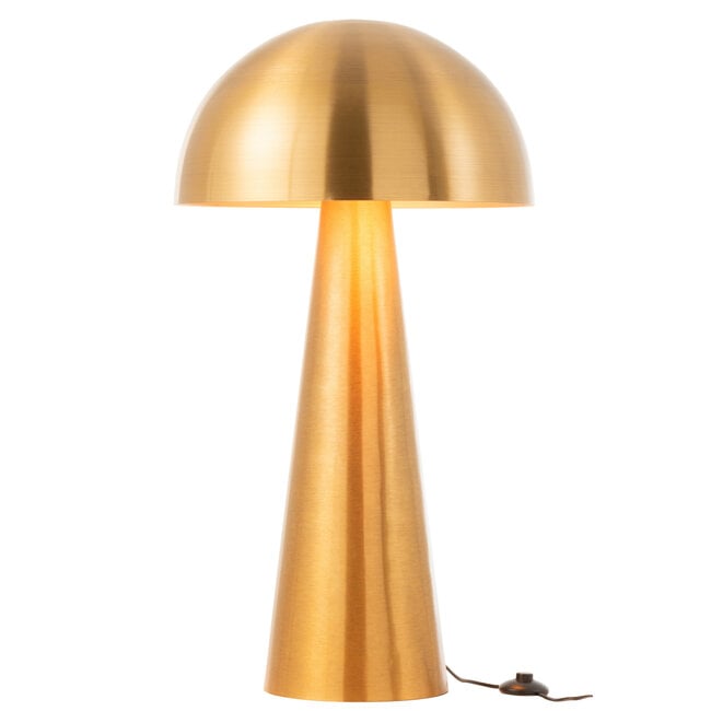 Lamp Paddenstoel Metaal Mat Goud Extra Large - Tafellamp - J-Line - livinglovely.nl