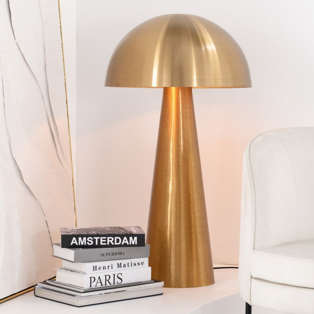 Lamp Paddenstoel Metaal Mat Goud Extra Large J-Line