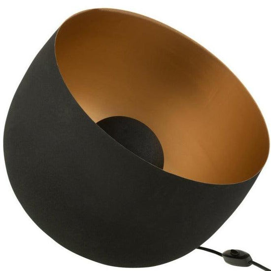 Lamp Rond Interieur Goud Metaal Zwart Large , Tafellamp , J-Line , livinglovely.nl