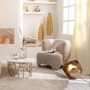 Lamp Rond Metaal Goud - Tafellamp - J-Line - livinglovely.nl