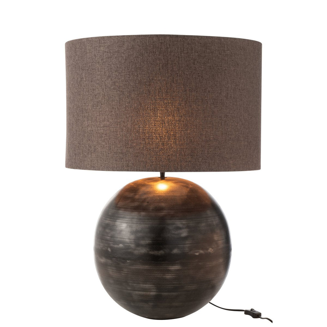 Lamp Schaal Metaal Zwart Large - Tafellamp - J-Line - livinglovely.nl