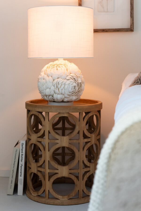 Lamp Schelp Wit Large - Tafellamp - J-Line - livinglovely.nl