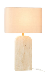 Lamp Travertijn Beige J-Line - Tafellamp - J-Line - livinglovely.nl