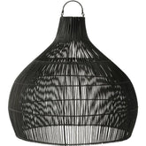 Lampkap Peervorm Rotan Zwart - Hanglamp - J-Line - livinglovely.nl