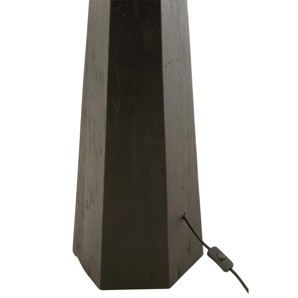 Lampvoet Octogonaal Loofhout Zwart - Vloerlamp - J-Line - livinglovely.nl