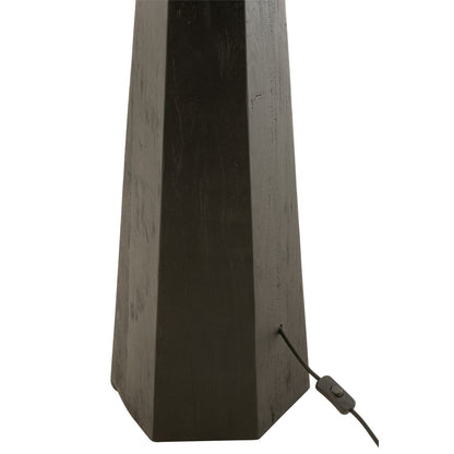 Lampvoet Octogonaal Loofhout Zwart - Vloerlamp - J-Line - livinglovely.nl