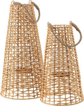 Lantaarn Anais Rotan Natural Small - Lantaarn - J-Line - livinglovely.nl