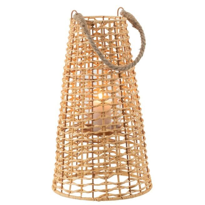 Lantaarn Anais Rotan Natural Small - Lantaarn - J-Line - livinglovely.nl