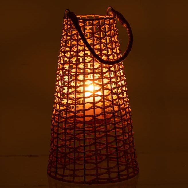 Lantaarn Anais Rotan Natural Small - Lantaarn - J-Line - livinglovely.nl