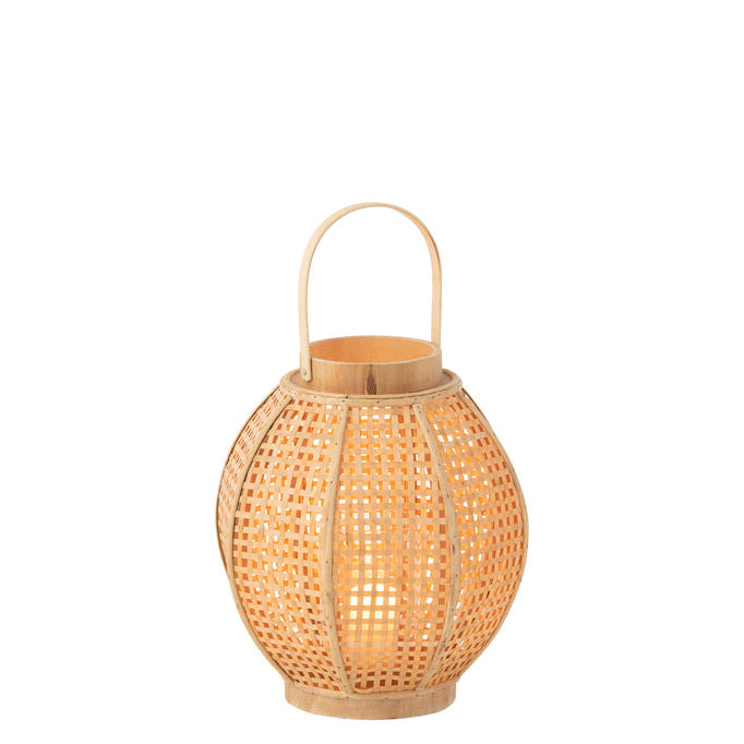 Lantaarn Bamboo Naturel - Lantaarn - J-Line - livinglovely.nl
