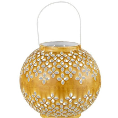 Lantaarn Bol Geperforeerd Ijzer Oker - Lantaarn - J-Line - livinglovely.nl