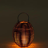 Lantaarn Gewoven Led Plastic Naturel Small - Lantaarn - J-Line - livinglovely.nl