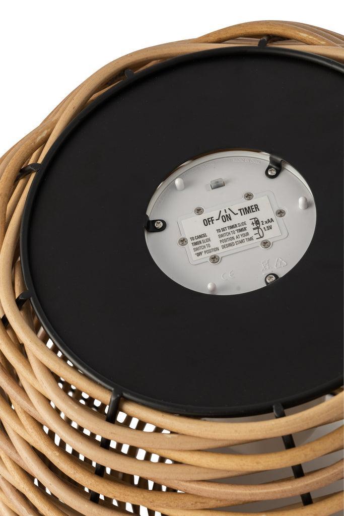 Lantaarn Gewoven Led Plastic Naturel Small - Lantaarn - J-Line - livinglovely.nl