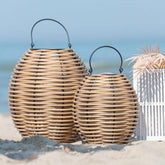 Lantaarn Gewoven Led Plastic Naturel Small - Lantaarn - J-Line - livinglovely.nl