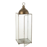 Lantaarn Hagrid Glas/Ijzer Brons Large - Lantaarn - J-Line - livinglovely.nl