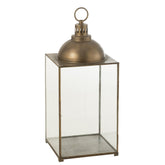 Lantaarn Hagrid Glas/Ijzer Brons Medium - Lantaarn - J-Line - livinglovely.nl