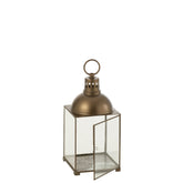 Lantaarn Hagrid Glas/Ijzer Brons Small - Lantaarn - J-Line - livinglovely.nl