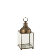Lantaarn Hagrid Glas/Ijzer Brons Small - Lantaarn - J-Line - livinglovely.nl