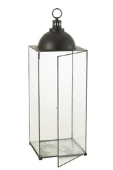 Lantaarn Hagrid Glas/Ijzer Zwart Large - Lantaarn - J-Line - livinglovely.nl