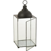 Lantaarn Hagrid Glas/Ijzer Zwart Medium - Lantaarn - J-Line - livinglovely.nl