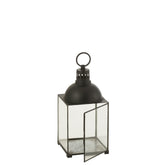 Lantaarn Hagrid Glass/Iron Black S - Lantaarn - J-Line - livinglovely.nl