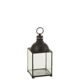 Lantaarn Hagrid Glass/Iron Black S - Lantaarn - J-Line - livinglovely.nl