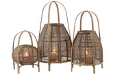 Lantaarn Kap Bamboe Natural Large - Lantaarn - J-Line - livinglovely.nl