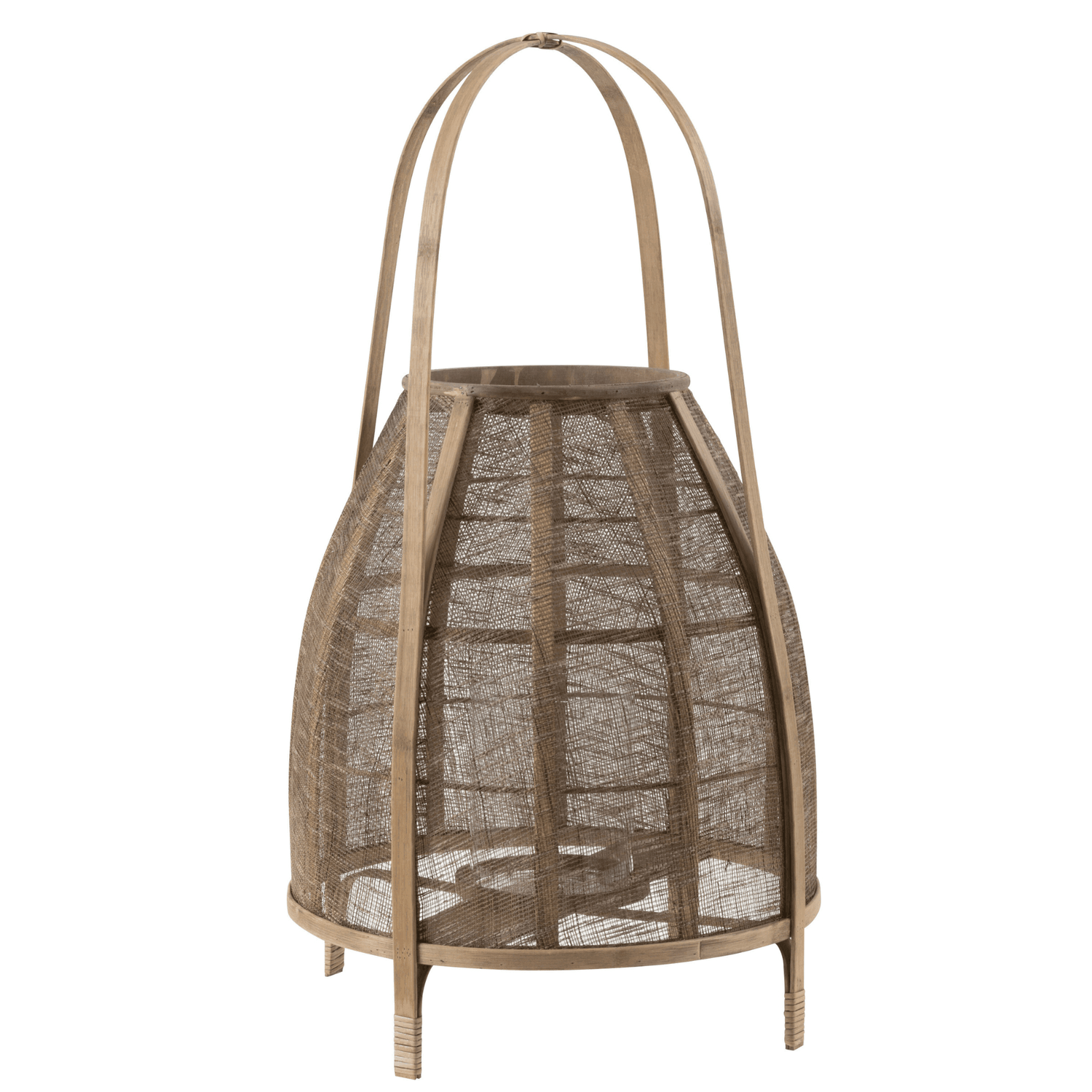 Lantaarn Kap Bamboe Natural Large - Lantaarn - J-Line - livinglovely.nl