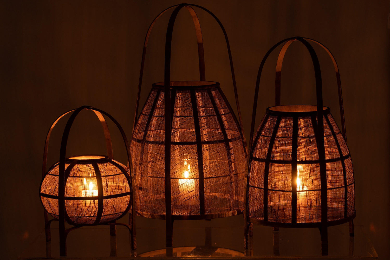 Lantaarn Kap Bamboe Natural Large - Lantaarn - J-Line - livinglovely.nl