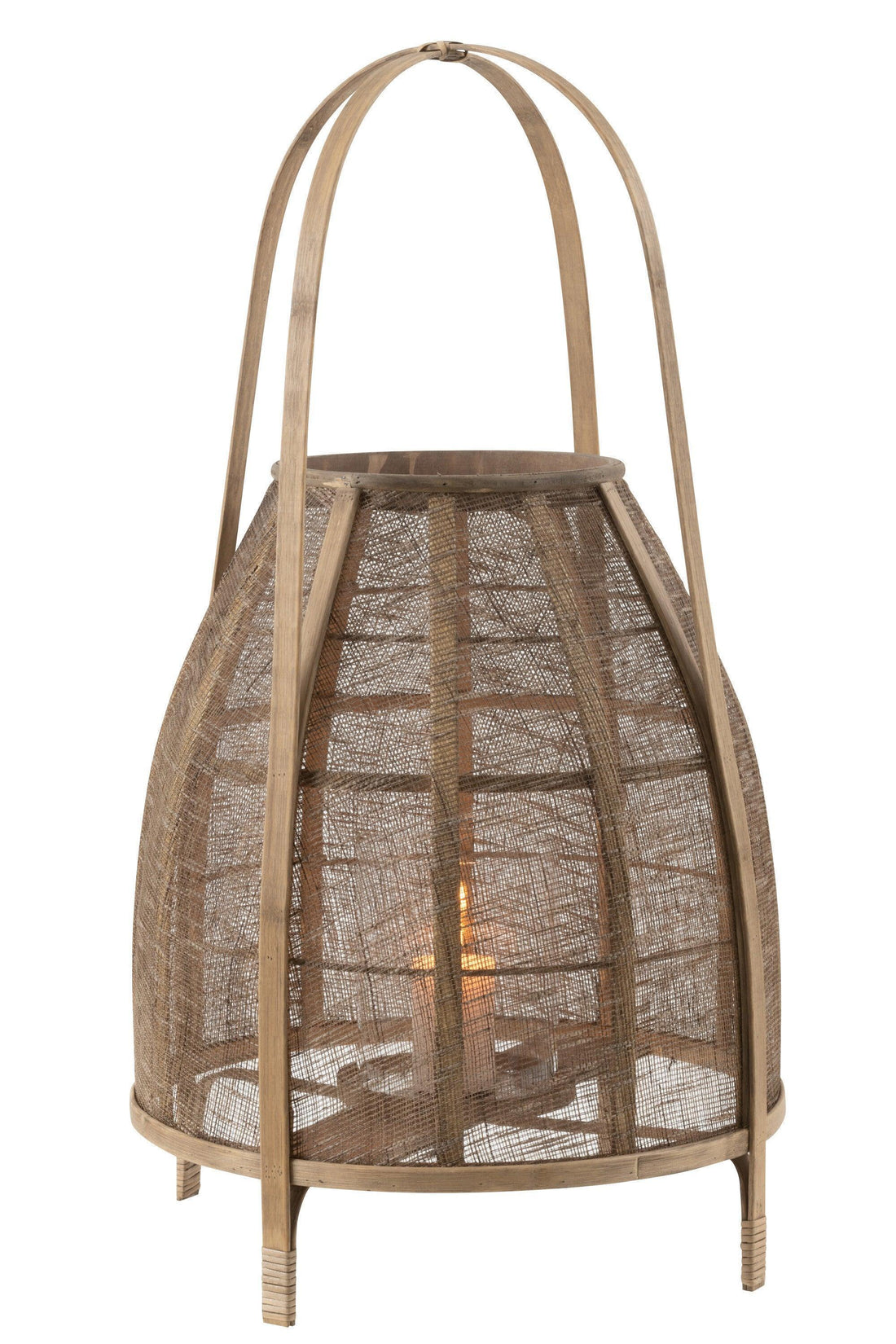 Lantaarn Kap Bamboe Natural Large - Lantaarn - J-Line - livinglovely.nl
