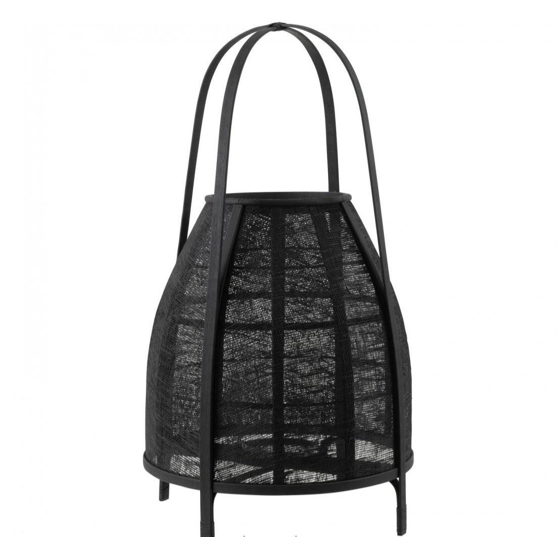 Lantaarn Kap Bamboe Zwart Large - Lantaarn - J-Line - livinglovely.nl