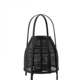 Lantaarn Kap Bamboe Zwart Medium - Lantaarn - J-Line - livinglovely.nl