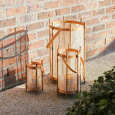 Lantaarn Kasai - set van 3 lantaarns - Bamboe - Naturel Pomax - Lantaarn - Pomax - livinglovely.nl