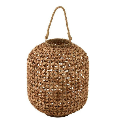 Lantaarn Lena Water Hyacinth Naturel Medium - Lantaarn - J-Line - livinglovely.nl