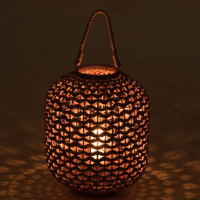 Lantaarn Lena Water Hyacinth Naturel Medium - Lantaarn - J-Line - livinglovely.nl