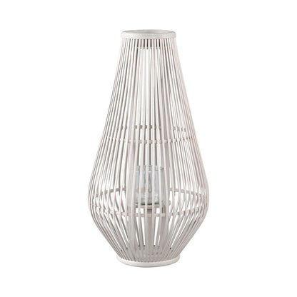 Lantaarn Lysia - 35x35x68 cm - Glas - Wit PTMD - Lantaarn - PTMD - livinglovely.nl