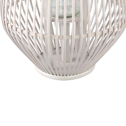 Lantaarn Lysia - 35x35x68 cm - Glas - Wit PTMD - Lantaarn - PTMD - livinglovely.nl